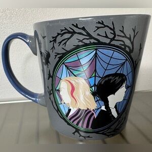 Wednesday Adam’s Gray and Blue Mug w/ Artistic Emerson silhouette Design ceramic
